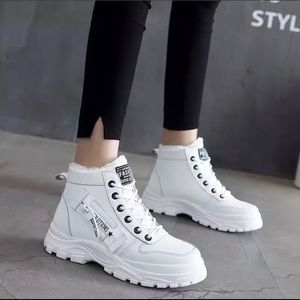 White winter boots